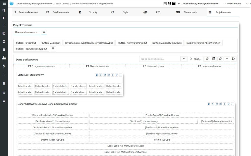 Eletroniczne repozytorium umów - konfiguracja low code