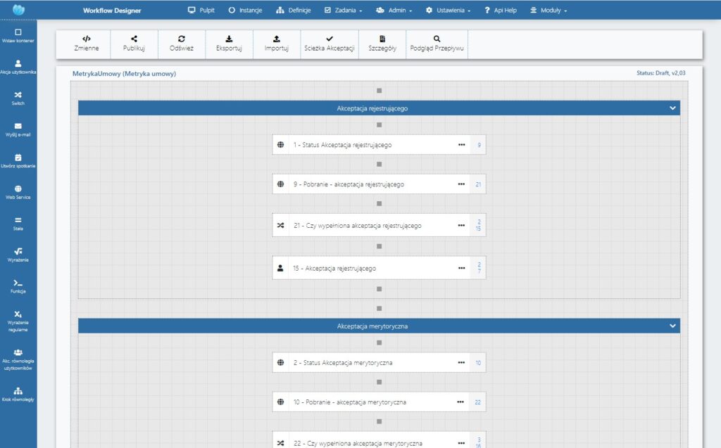 Projektowanie workflow w systemie EOD