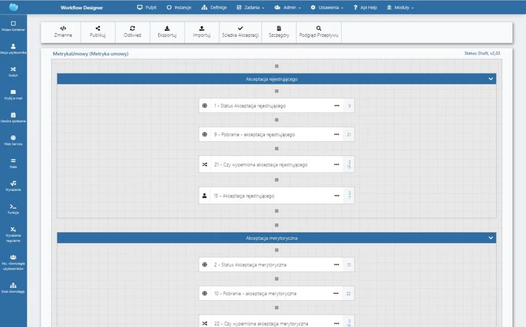 Projektowanie workflow w systemie EOD